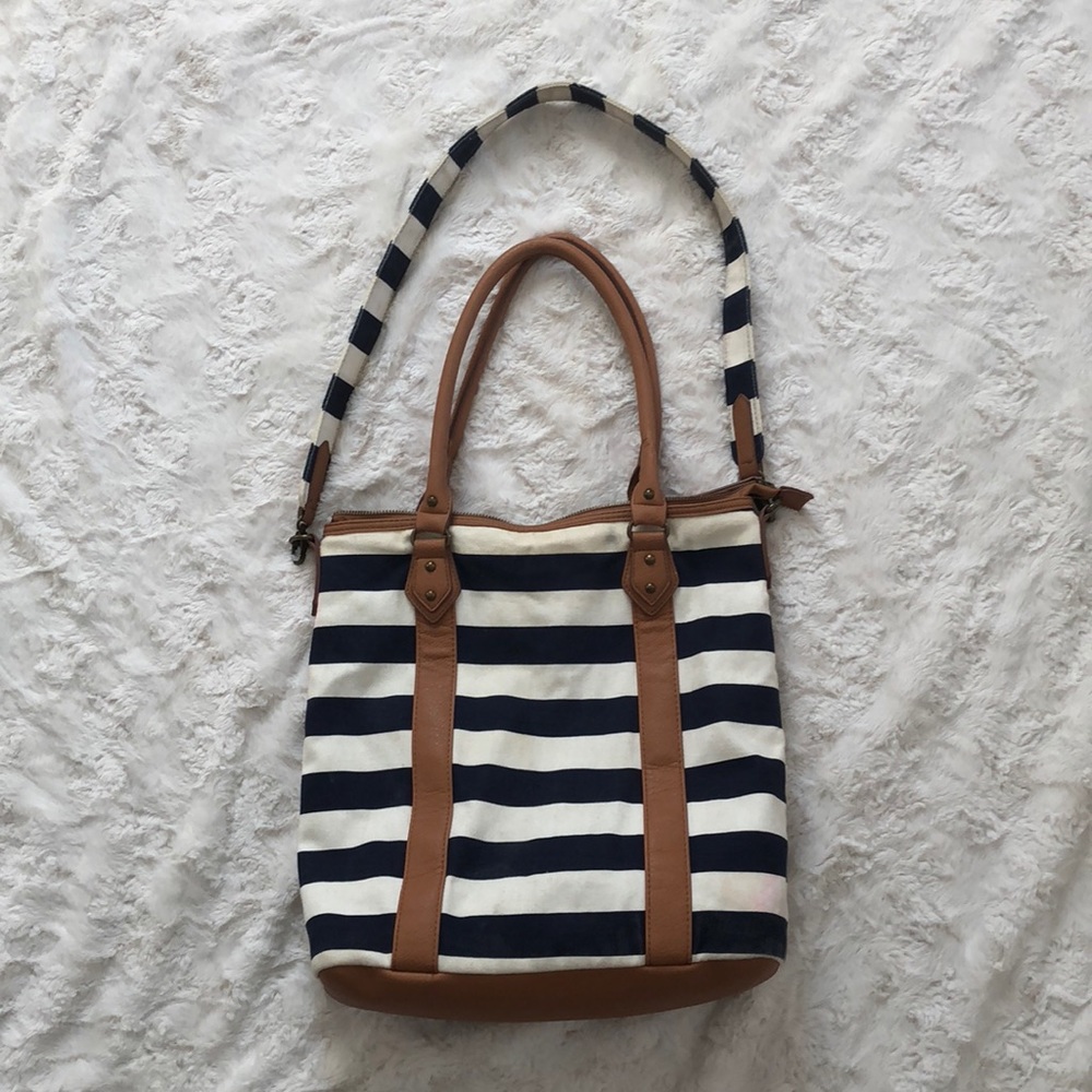 Blue and White stripes tote/bag